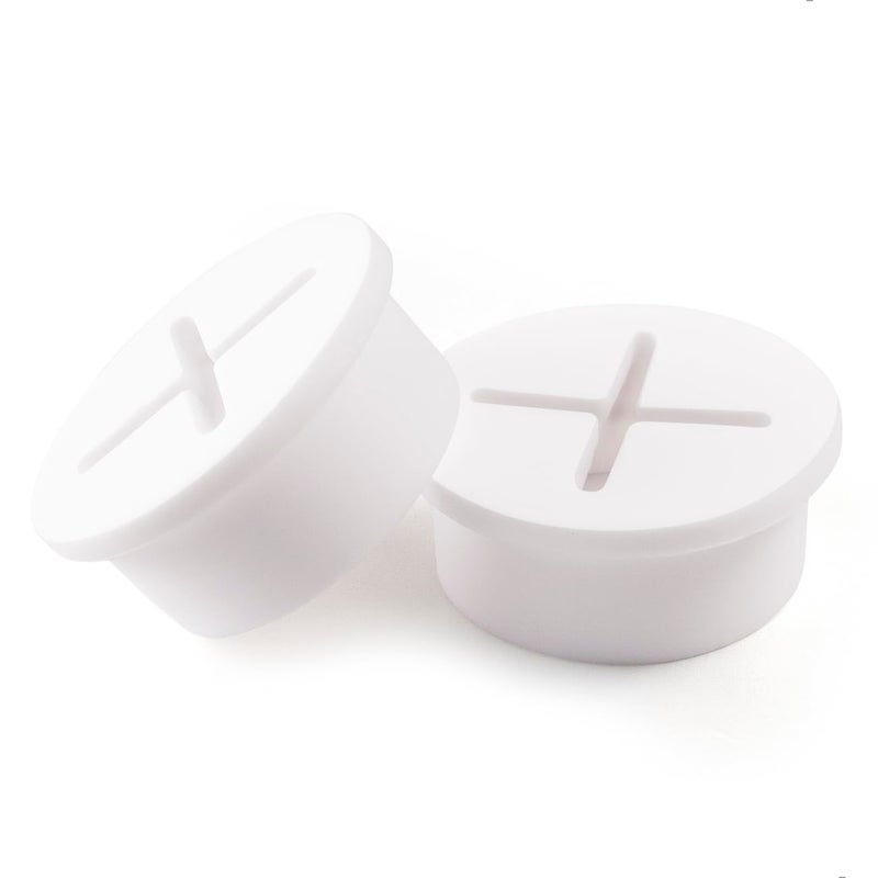 keenkee 2 PCS Cable Grommet Made of Flexible Silicone 1 Inch Desk Grommets for Table and Other Furnitures Hole Cover Cord or Wire Pass Through White Color - Image 1